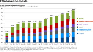 a chart showing the components of inflation over time