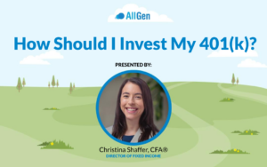 AllGen's Director of Fixed Income, Christina Shaffer CFA, discusses 401(k) investment strategies, diversification, and rebalancing